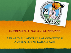 INCREMENTO SALARIAL 2015-2016 AUMENTO INTEGRAL: 5.2%
