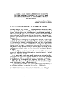 la iglesia como persona de derecho de gentes personalidad