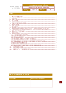 PROCEDIMIENTO ESPECÍFICO Conservación de obras en el