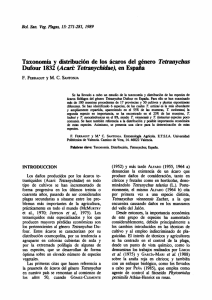 Taxonomía y distribución de los ácaros del género Tetranychus