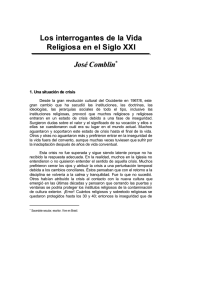 Los interrogantes de la Vida Religiosa en el Siglo XXI José