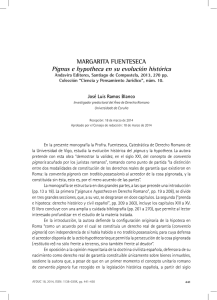 Margarita Fuenteseca. Pignus e hypotheca en su evolución