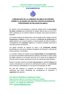 Comisión islámica de España (CIE) COMUNICADO DE LA