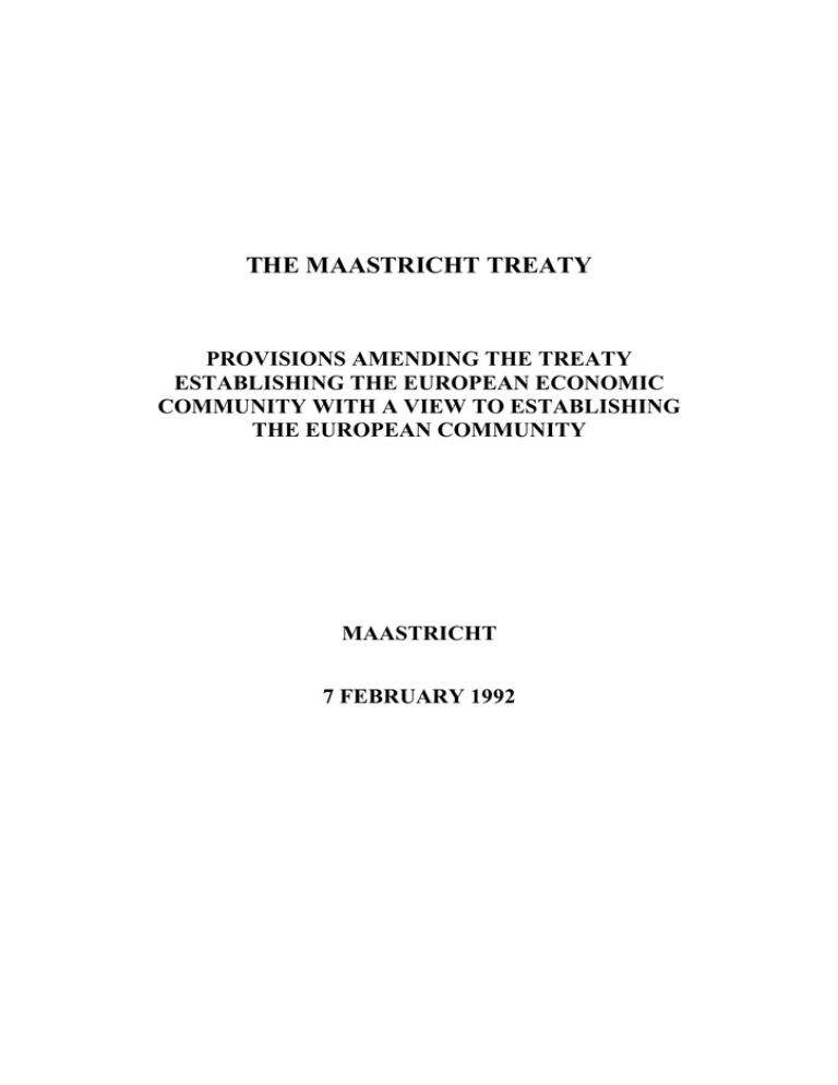 the Treaty of Maastricht