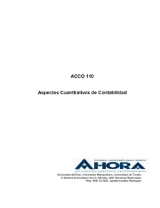 ACCO 110 Aspectos Cuantitativos de Contabilidad