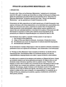 eticas en las relaciones ministeriales —1996 1 ` i