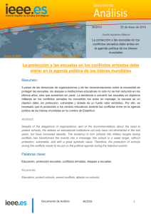 La protección a las escuelas en los conflictos armados debe entrar