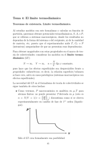 Tema 4: El límite termodinámico