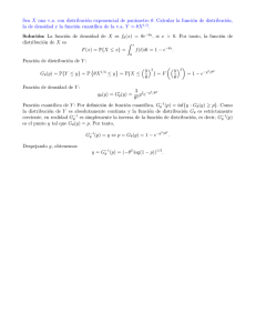 Sea X una va con distribución exponencial de parámetro θ. Calcular