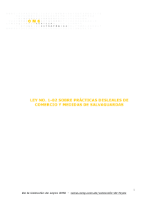 ley no. 1-02 sobre prácticas desleales de comercio y