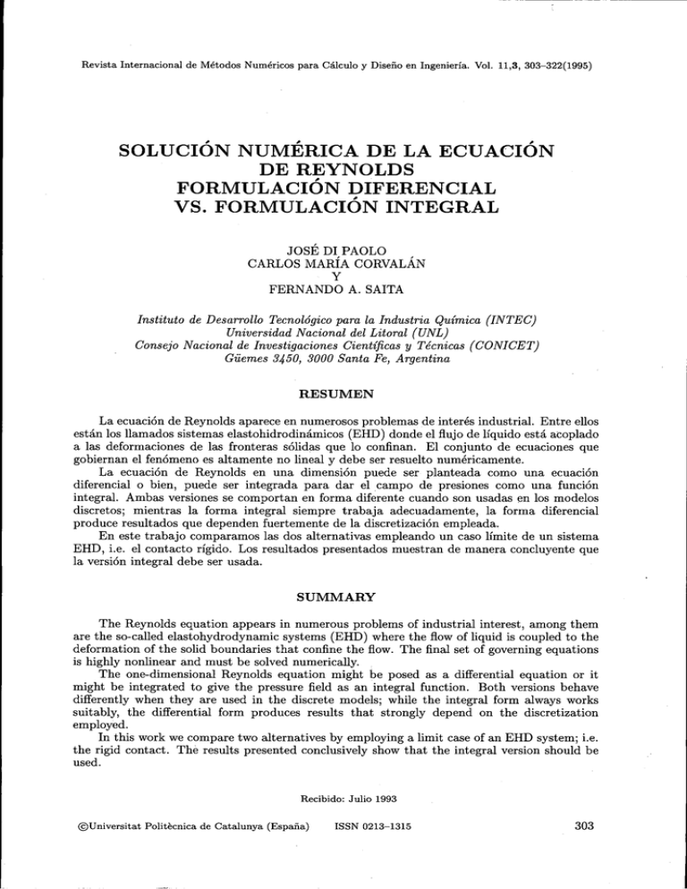 Soluci~n Numérica De La Ecuaci~n Formulaci~n Diferencial Vs