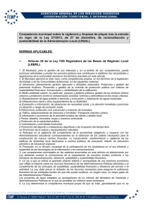 Competencia municipal sobre la vigilancia y limpieza de