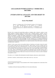 legalidad internacional y derecho a decidir international legality