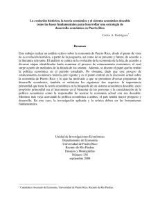 La evolución histórica, la teoría económica y el sistema económico