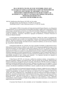 real decreto 1701/1991 - Ministerio de Educación, Cultura y Deporte