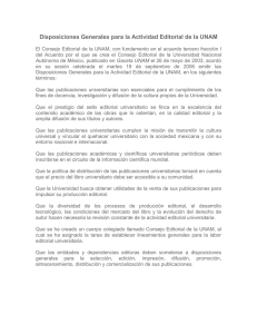 Disposiciones Generales para la Actividad Editorial de la UNAM