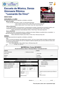 Escuela de Música, Danza Gimnasia Rítmica “Leonardo Da Vinci”