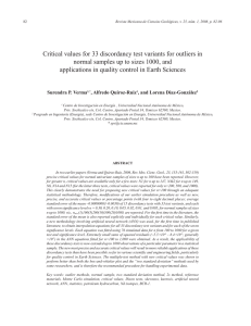 Critical values for 33 discordancy test variants for outliers in normal