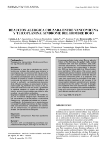 reaccion alergica cruzada entre vancomicina y teicoplanina