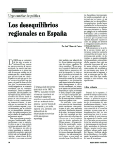 Los desequilibrios regionales en España