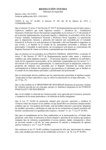 Res. Nº 1515/12 - Gendarmeria Nacional Argentina