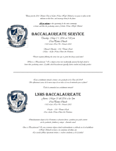 Baccalaureate Service LNHS BACCALAUREATE