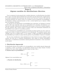 Tema 6 Algunos modelos de distribuciones discretas.