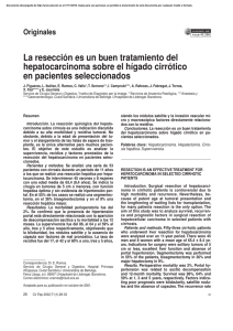 La resección es un buen tratamiento del hepatocarcinoma sobre el