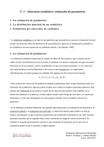 Inferencia estadística: estimación de parámetros - OCW-UV