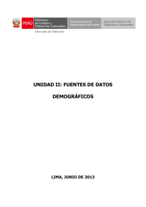 UNIDAD II - FUENTES DE DATOS DEMOGRÁFICOS