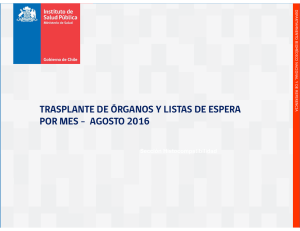 trasplante de órganos y listas de espera por mes