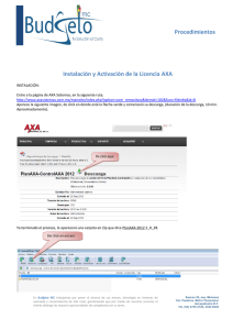 Procedimientos Instalaci&oacute;n y Activaci&oacute;n de la Licencia AXA
