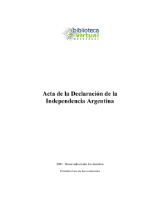 Acta de la Declaración de la Independencia Argentina