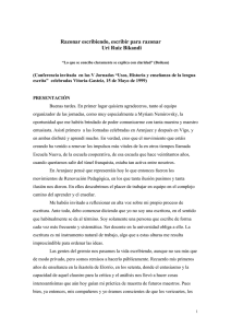 Razonar escribiendo, escribir para razonar Uri Ruiz Bikandi