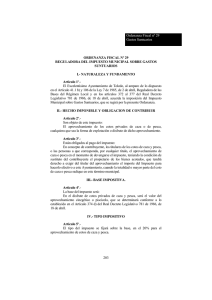 OF Nº 29 Impuesto Municipal sobre Gastos Suntuarios