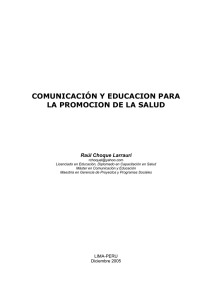 comunicación y educacion para la promocion de la salud