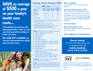 SAVE an average of $500a year on your family`s health care costs…