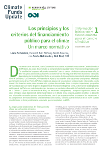 Los principios y los criterios del financiamiento público para el clima