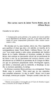 Diez cartas: nueve de Jaime Torres Bodet, una de Alfonso Reyes