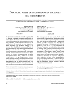 dieciocho meses de seguimiento en pacientes con esquizofrenia