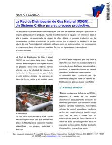 La Red de Distribución de Gas Natural (RDG)… Un Sistema Crítico