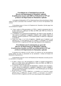 Procediment per a l`autorització per part del Director del