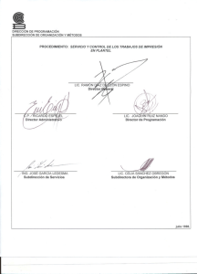 Procedimiento de Servicio y Control de los Trabajos de Impresión