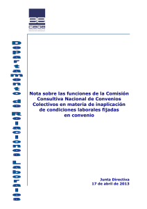 Nota sobre las funciones de la Comisión Consultiva Nacional de