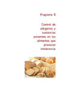 Programa 8 Control de alérgenos y sustancias presentes en los