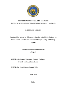 UNIVERSIDAD CENTRAL DEL ECUADOR La estabilidad laboral