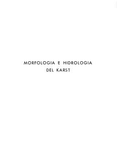 MORFOLOGIA E HIDROLOGIADEL KARST