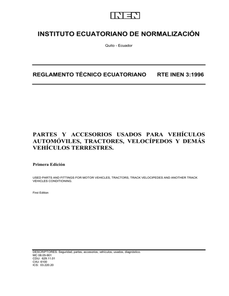 RTE INEN 003 - Servicio Ecuatoriano De Normalización