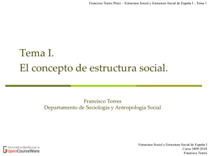 Tema I. El concepto de estructura social. - OCW-UV
