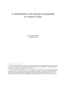 La deforestación y los derechos de propiedad en América Latina